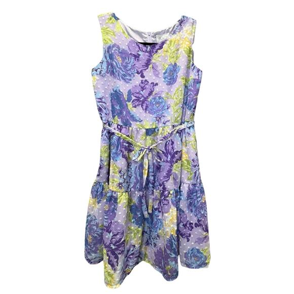 NWT! The Children's Place Girls Floral Tiered Dress in Purple - Size 12 - Picture 5 of 9